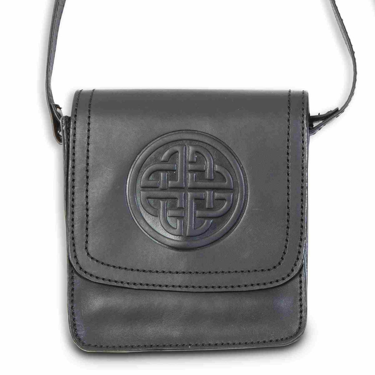 Morrigan Celtic Knot Leather Bag, Black