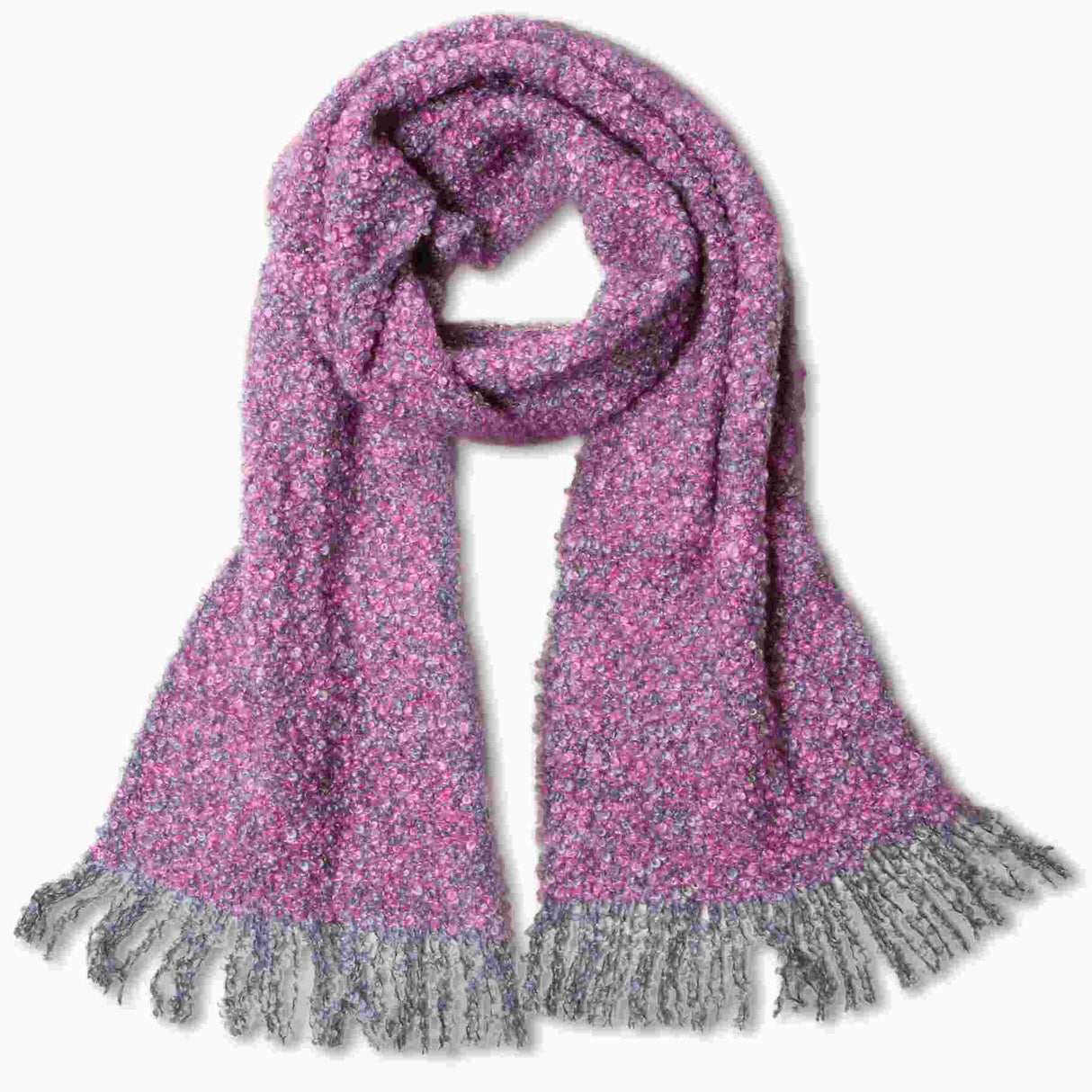 Mucros Weavers Mohair Viscose Scarf- Purple/Grey