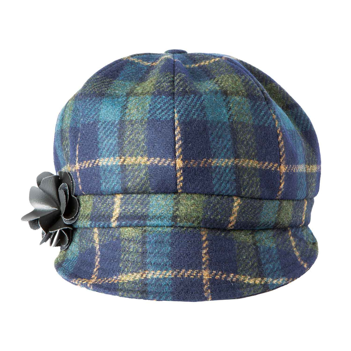 Women's Blue Plaid Newsboy Hat