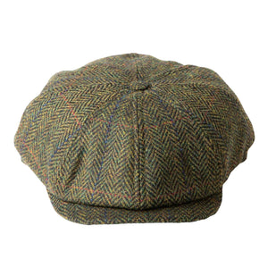 Driving Cap, Green Tweed