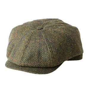 Driving Cap, Green Tweed