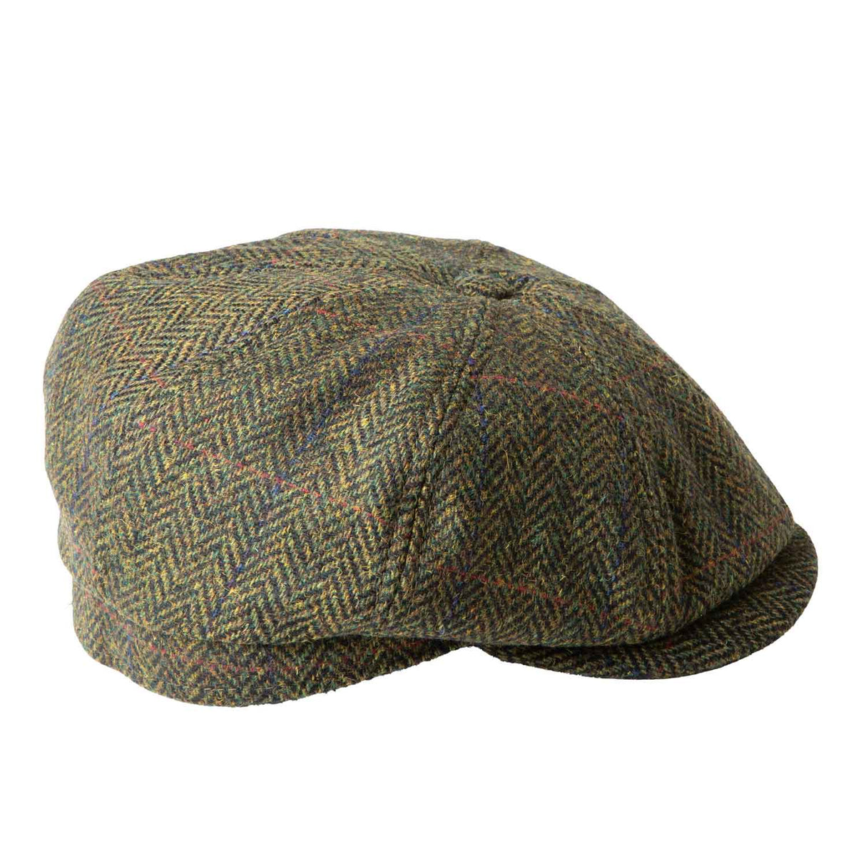 Driving Cap, Green Tweed