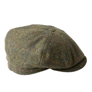 Driving Cap, Green Tweed