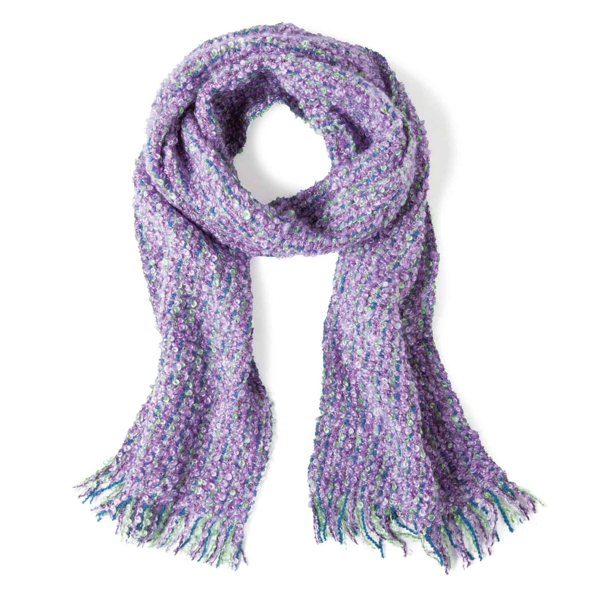 Mucros Weavers Mohair Viscose Scarf- Purple Stripe