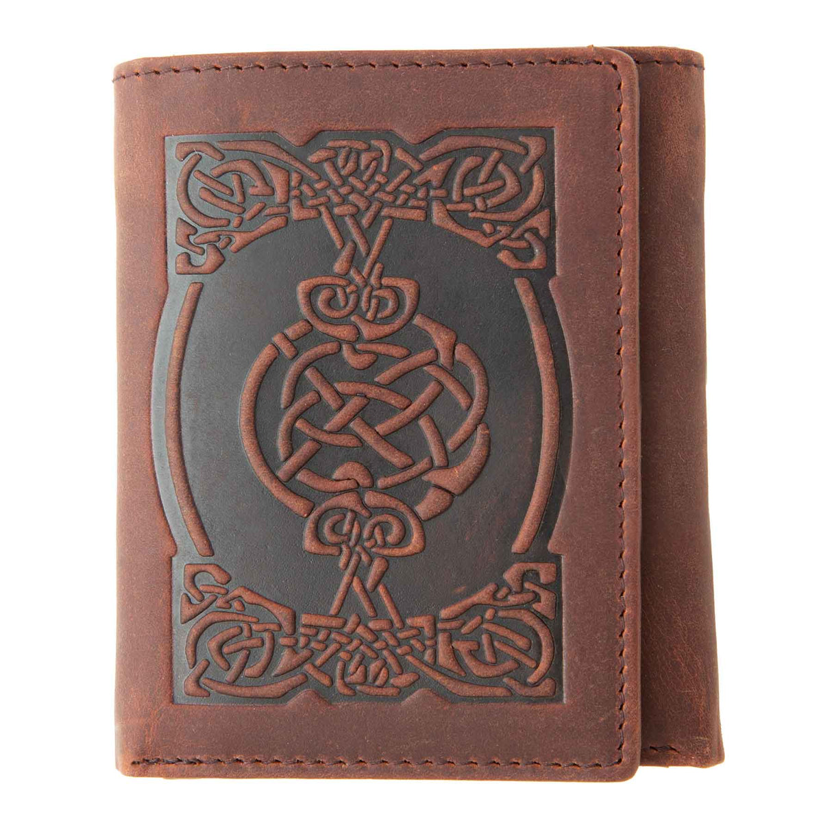 Tri Fold Wallet- Brown - Creative Irish Gifts