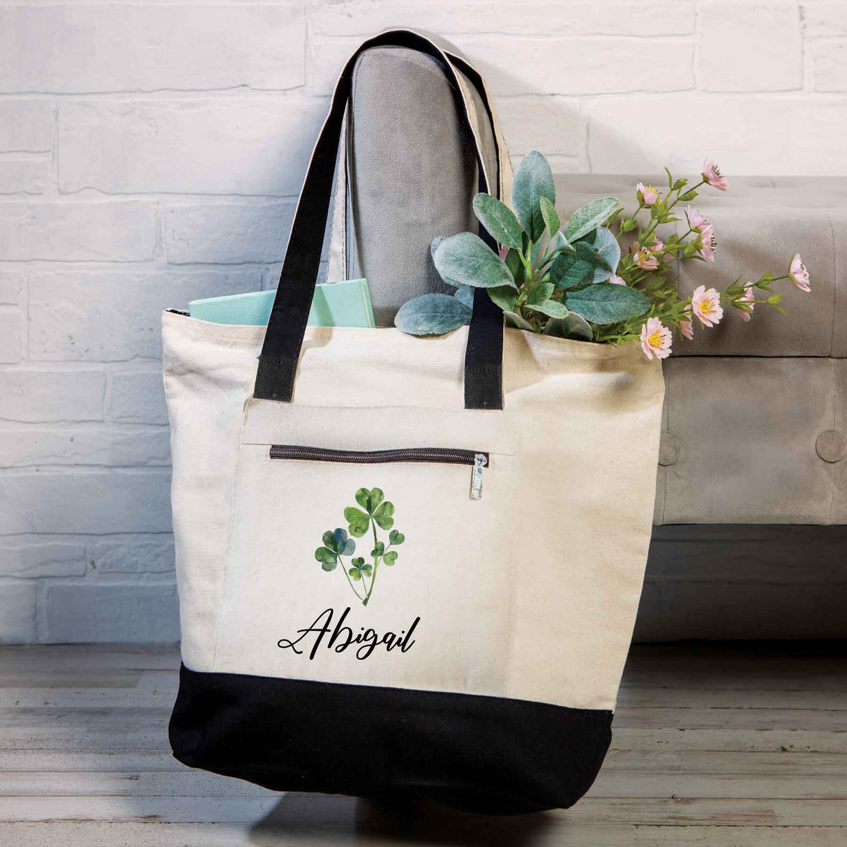 Personalized Shamrock Tote Bag