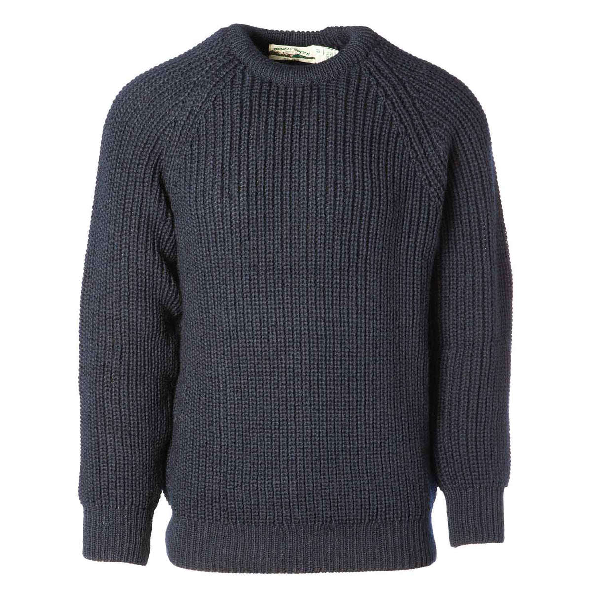 Fisherman Rib Crewneck Wool Sweater | 100% Pure Wool Knit