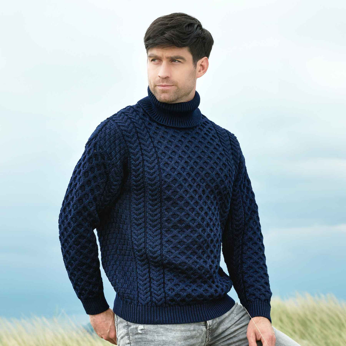 Carrick Unisex Turtleneck Sweater - Navy