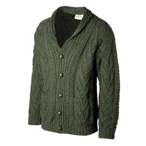 Men's Shawl Collar Cardigan, Army Green