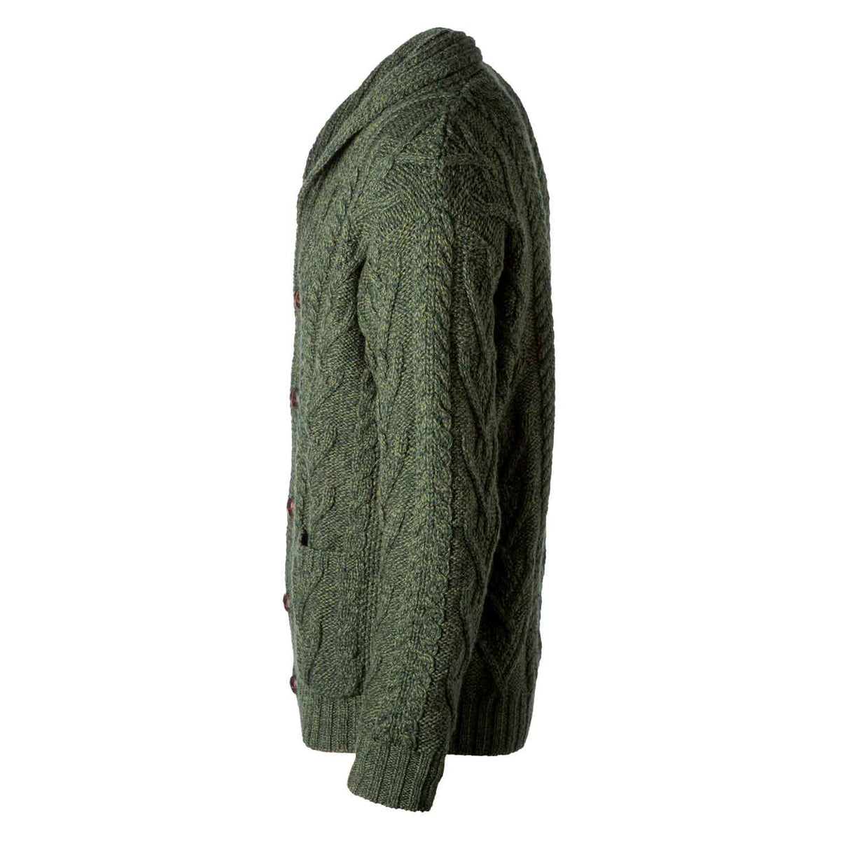 Men's Shawl Collar Cardigan, Army Green