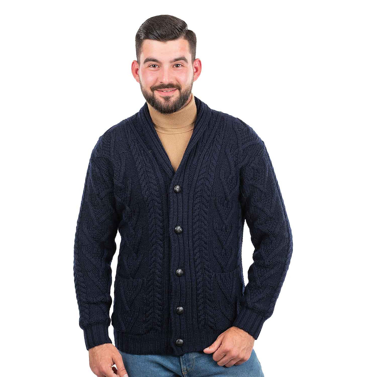 Men's Shawl Collar Cardigan, Navy