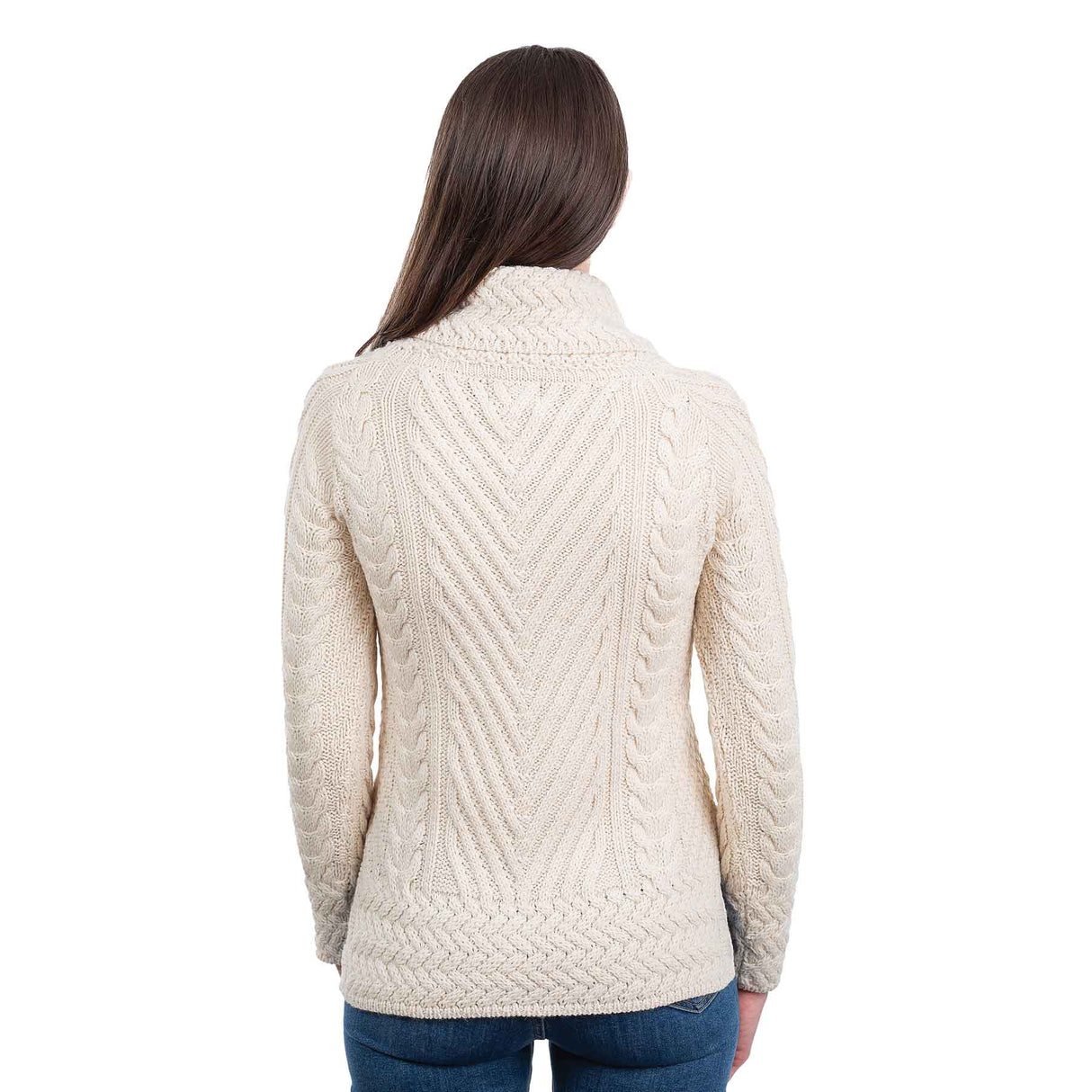 Women's Cowl Neck Sweater, Natural