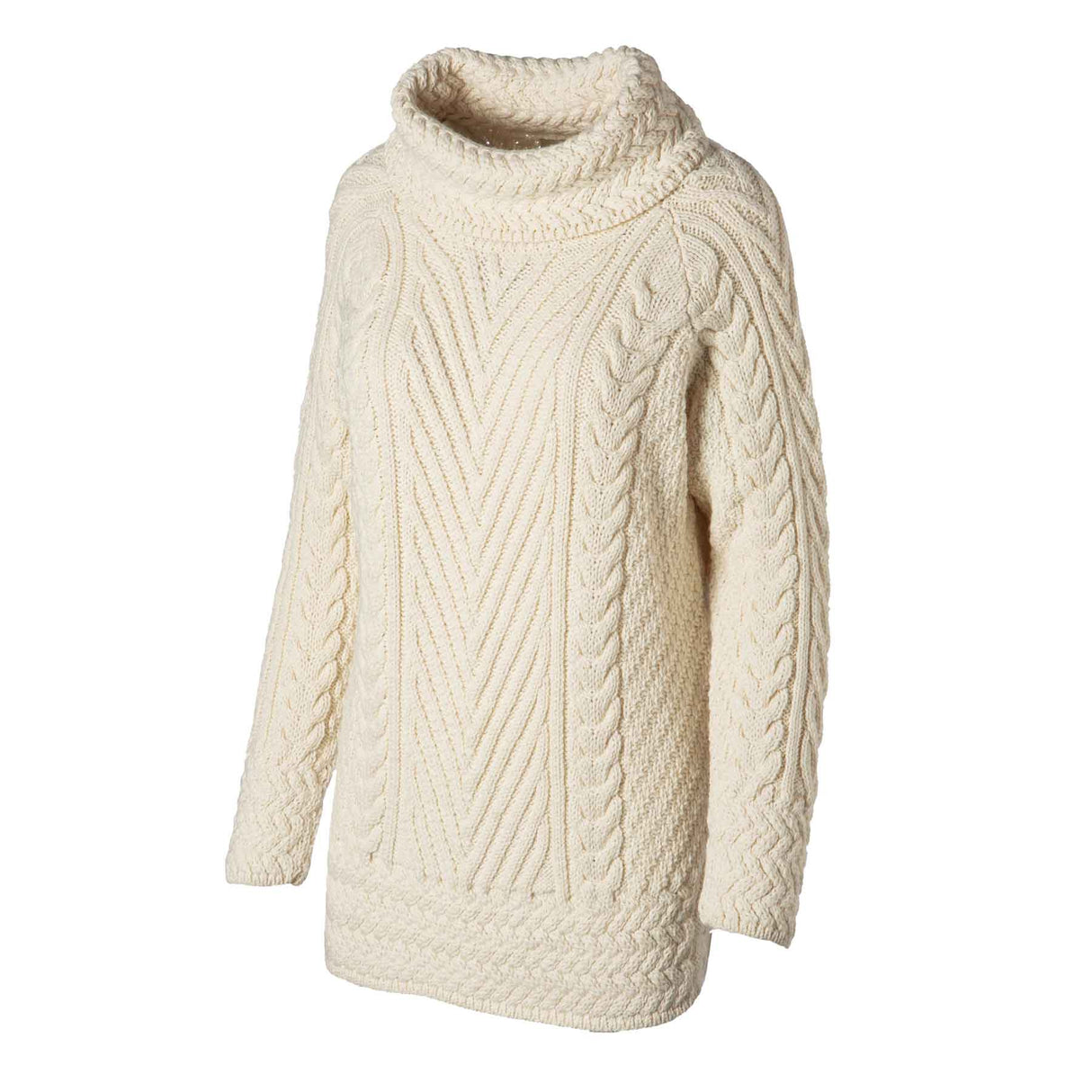 Women's Cowl Neck Sweater, Natural