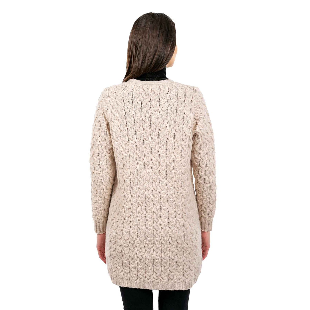 Women's Aran Knit Icon Cardigan Coat, Parsnip