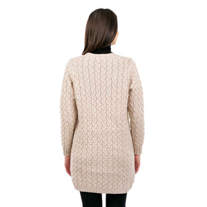 Women's Aran Knit Icon Cardigan Coat, Parsnip