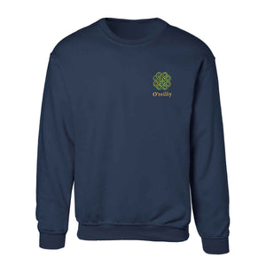 Celtic Clover Knot Embroidered Personalized Sweatshirt- Navy