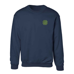 Celtic Clover Knot Embroidered Personalized Sweatshirt- Navy