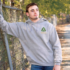 Celtic Trinity Knot Embroidered Personalized Hoodie- Gray