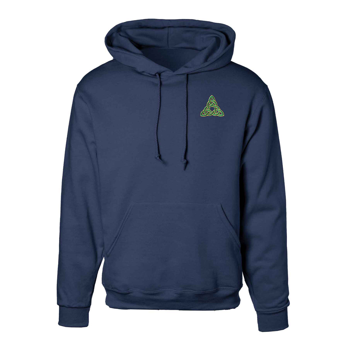 Celtic Triangle Knot Embroidered Personalized Hoodie- Navy