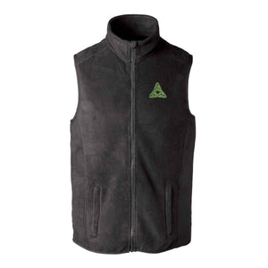 Celtic Triangle Knot Embroidered Personalized Fleece Vest- Black