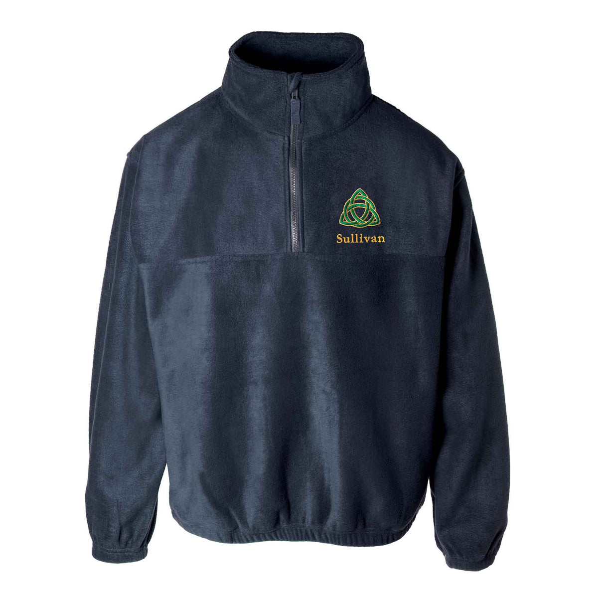 Celtic Trinity Knot Embroidered Personalized Fleece 1/4 Zip- Navy