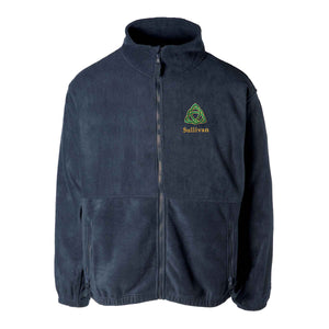 Celtic Trinity Knot Embroidered Personalized Fleece Full Zip- Navy