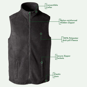 Celtic Clover Knot Embroidered Personalized Fleece Vest- Black