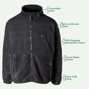 Celtic Clover Knot Embroidered Personalized Fleece Full Zip- Black