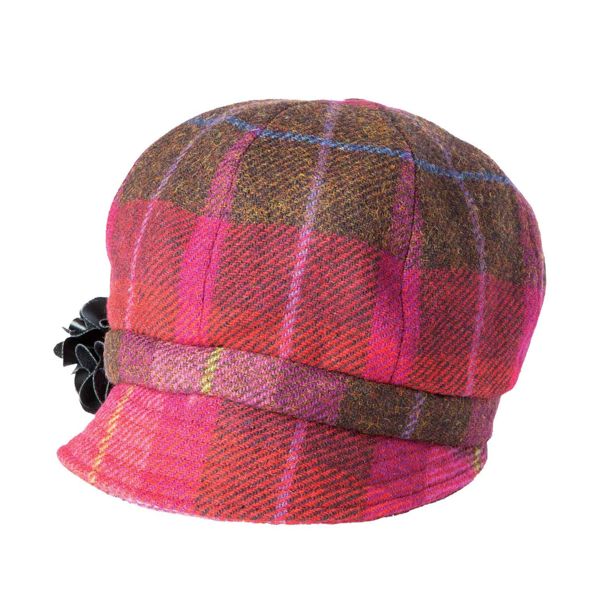 Women's Pink Plaid Newsboy Cap