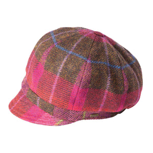 Women's Pink Plaid Newsboy Cap