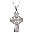 Large 2 Sided Cross Necklace 10K White Gold - Creative Irish Gifts