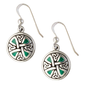 The Sun Cross Celtic Knotwork Drop Earrings