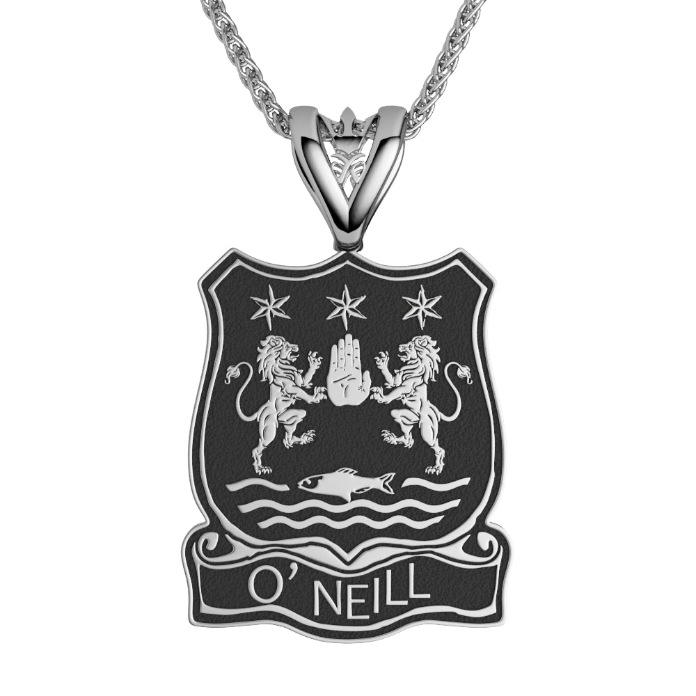 Silver Oxidized Shield Coat of Arms Necklace - Creative Irish Gifts