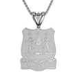 10K White Gold Florentine Finish Shield Coat of Arms Necklace - Creative Irish Gifts