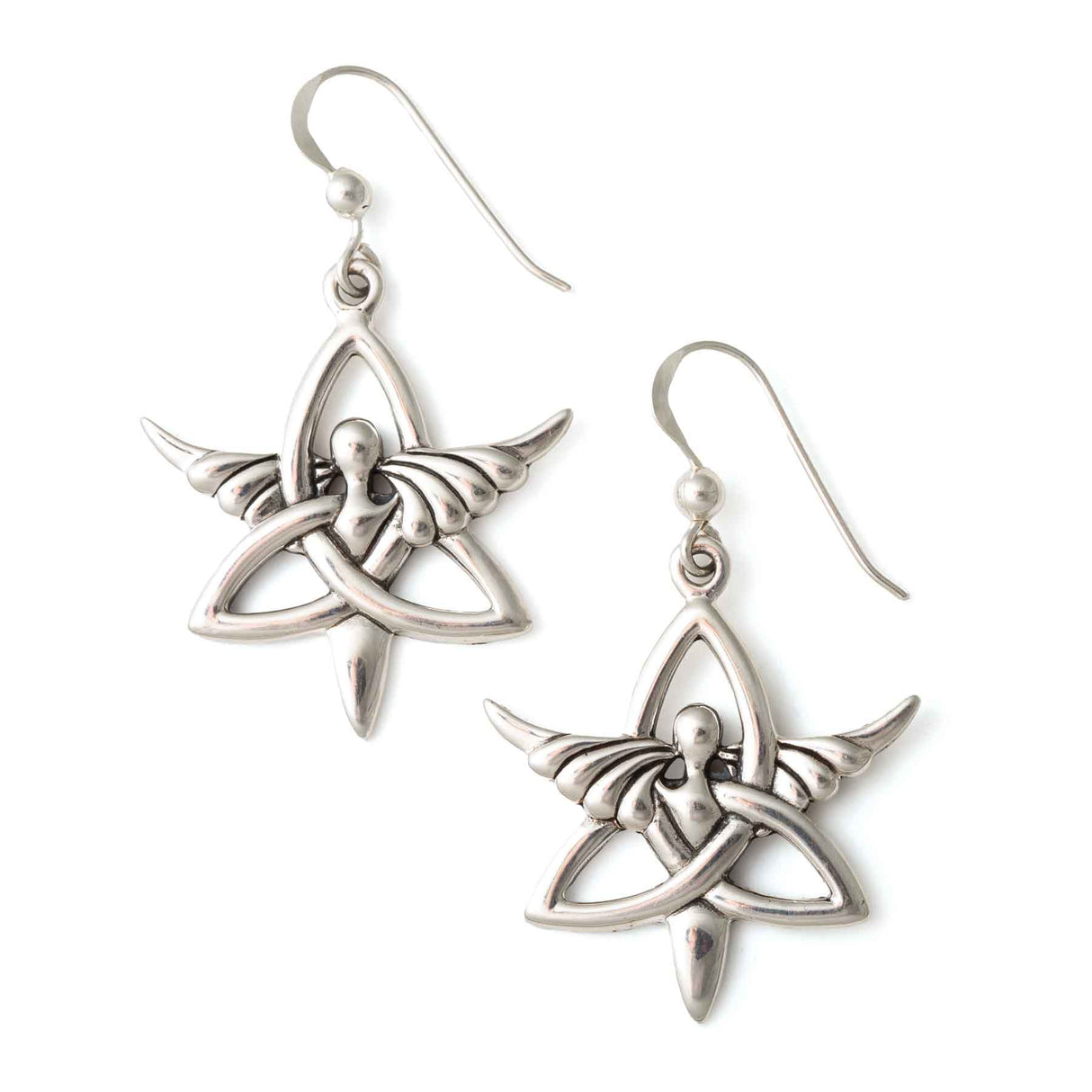 Angel Trinity Knot Sterling Silver Earrings