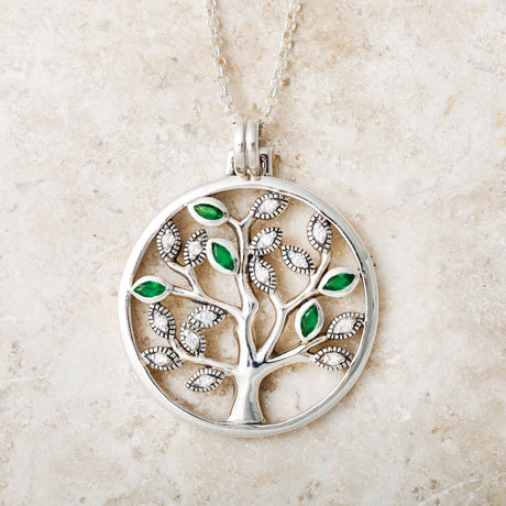 Sterling Silver Celtic Tree of Life Pendant with Gemstones