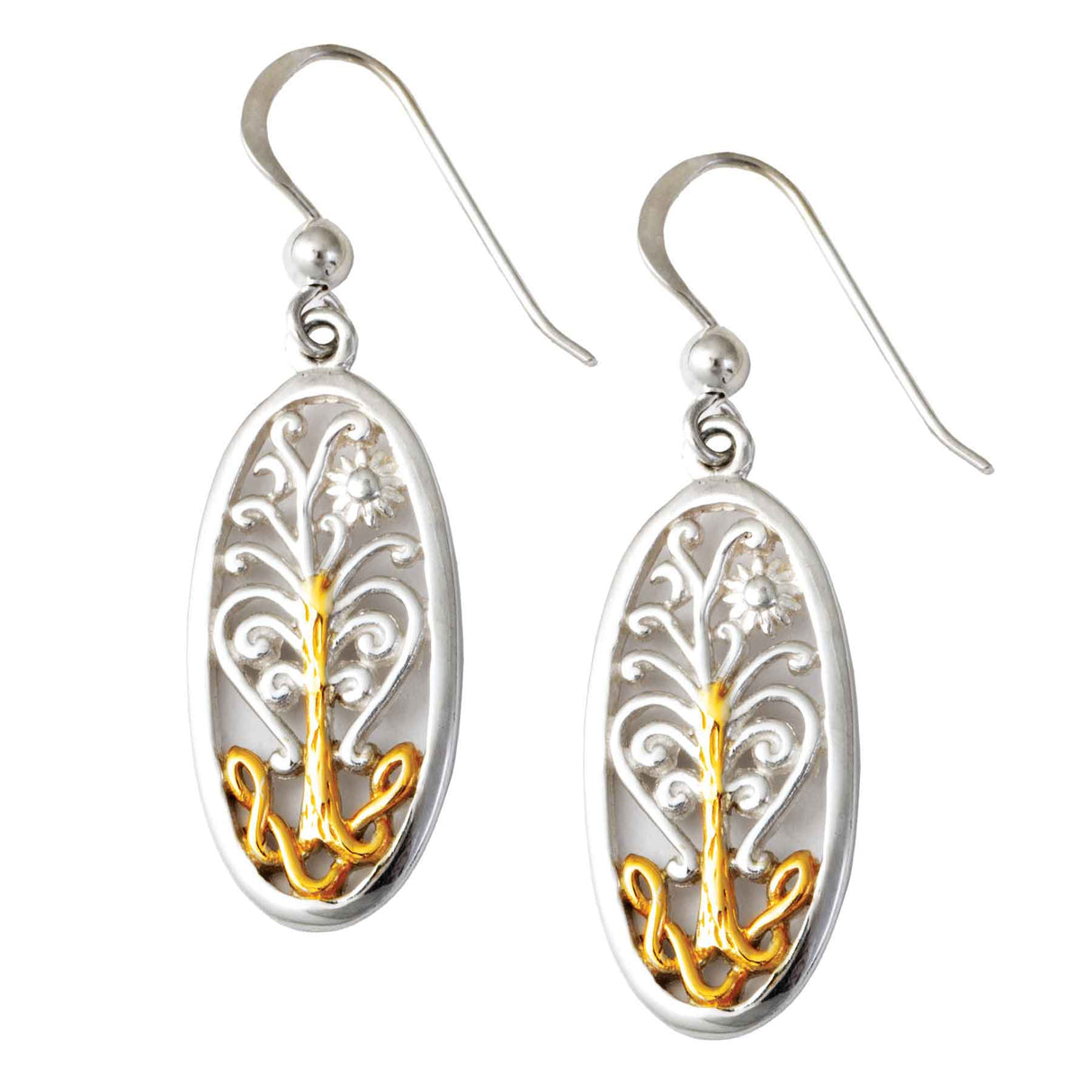 Golden Celtic Tree of Life Earrings