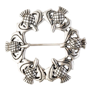 Sterling Silver Scottish Thistle Brooch Pin