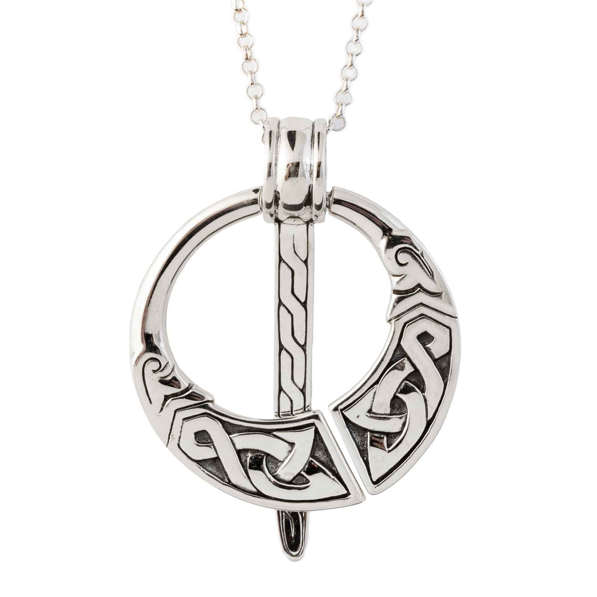 Celtic Knotwork Engraved Pendant Necklace