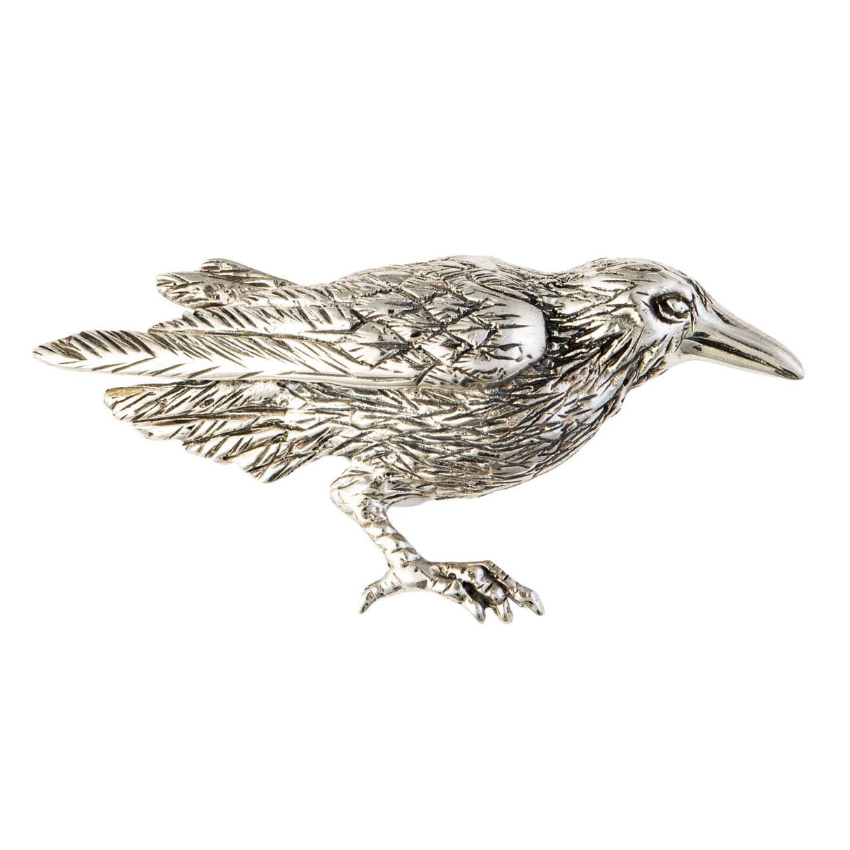 Mythical Raven Sterling Silver Brooch Pin