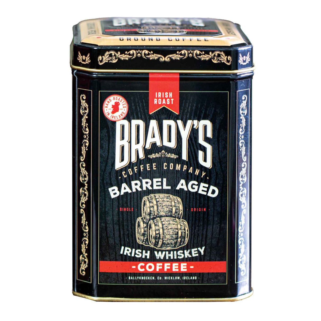 Brady's Barrel Aged Irish Whiskey Ground Coffee Tin