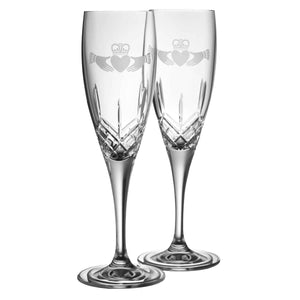 Galway Claddagh FLute Glass Set - Creative Irish Gifts