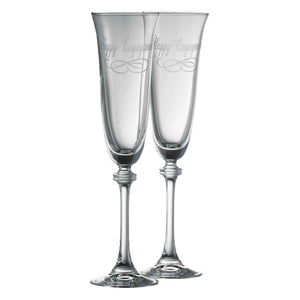 Galway Crystal Happy Engagement Liberty Flute Pair - Creative Irish Gifts