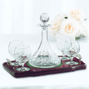 Galway Crystal Longford Miniature Brandy Decanter Set