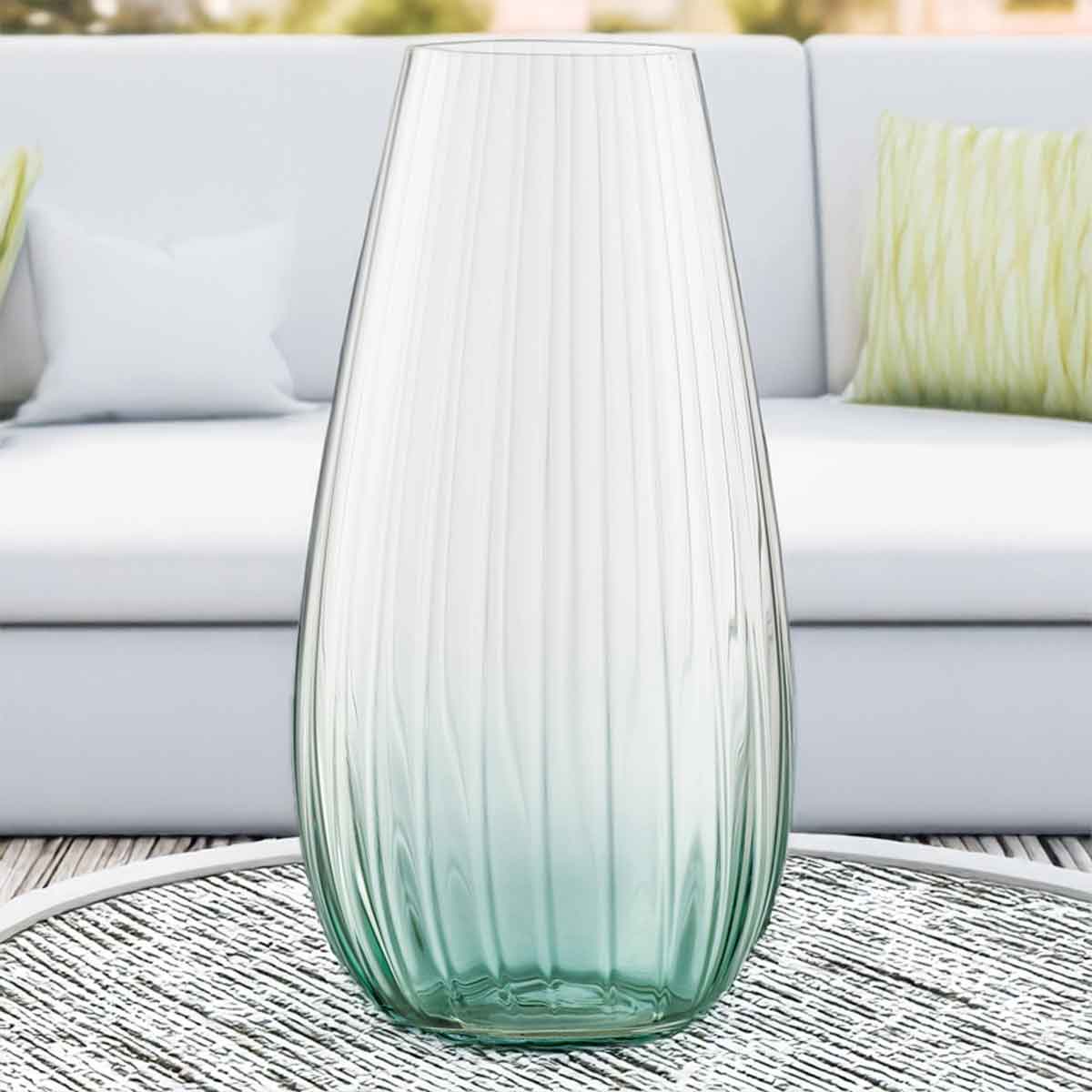 Galway Crystal Erne 12" Vase- Aqua