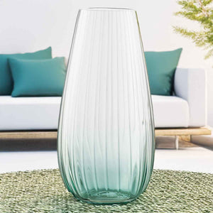 Galway Crystal Erne 9.5" Vase- Aqua