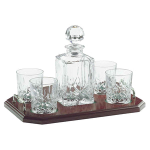 Galway Longford Decanter Square Decanter Tray Set