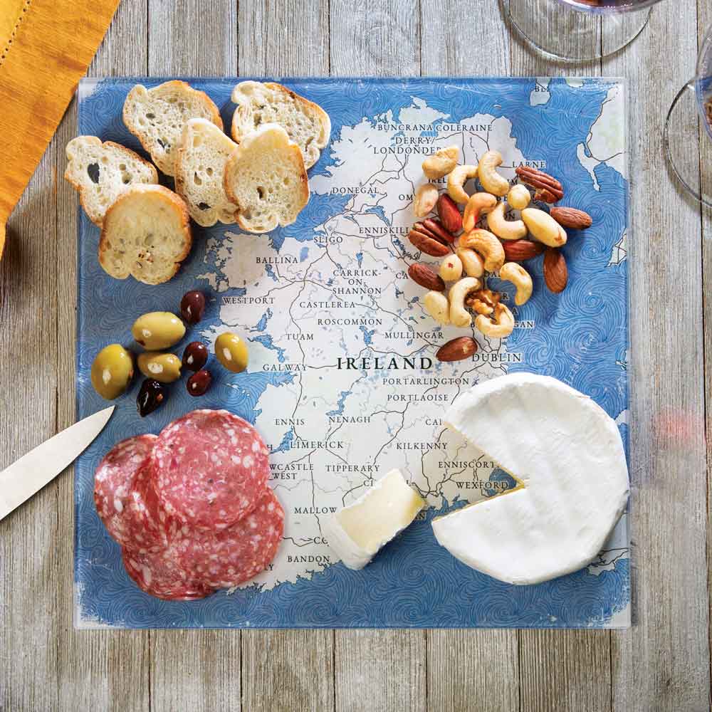 12" Map of Ireland Glass Cutting Board