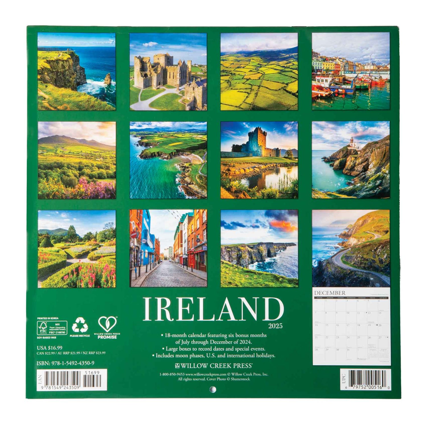 2024-2025 Ireland Wall Calendar