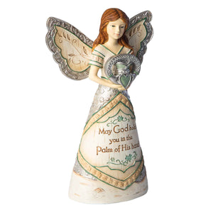 Irish Blessing Angel Holding Claddagh